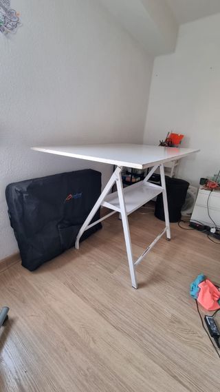 Mesa dibujo técnico blanca, reclinable