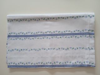 Sábanas 90cm - algodón, azul y blanco.