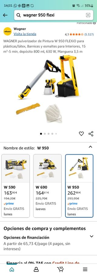 Wagner W950 Flexio: Pistola pintura