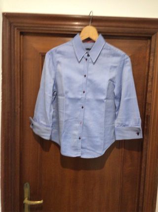 Camisa azul manga 3/4