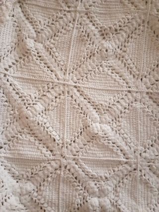 Colcha ganchillo algodón blanco