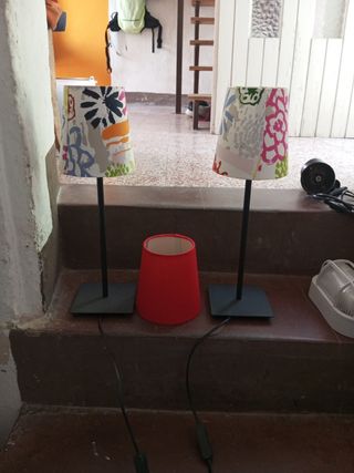 2 Paralumi comodino multicolor con ricambio rosso