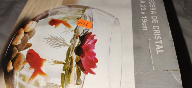 Pecera de cristal 19cm - NUEVA