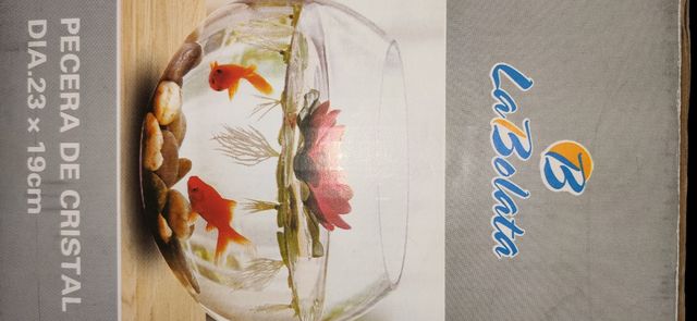 Pecera de cristal 19cm - NUEVA