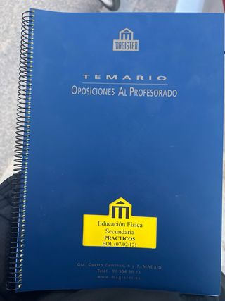 Temario y resumenes oposiciones. Educación Física