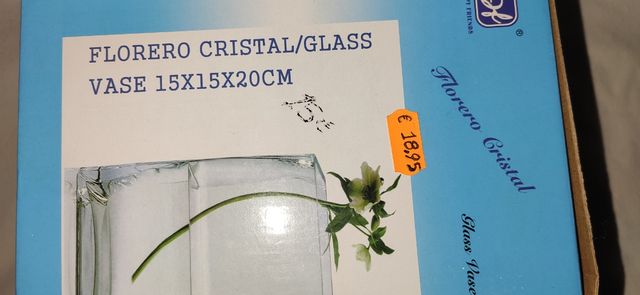 Jarrón cristal 15x15x20cm