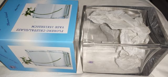 Jarrón cristal 15x15x20cm