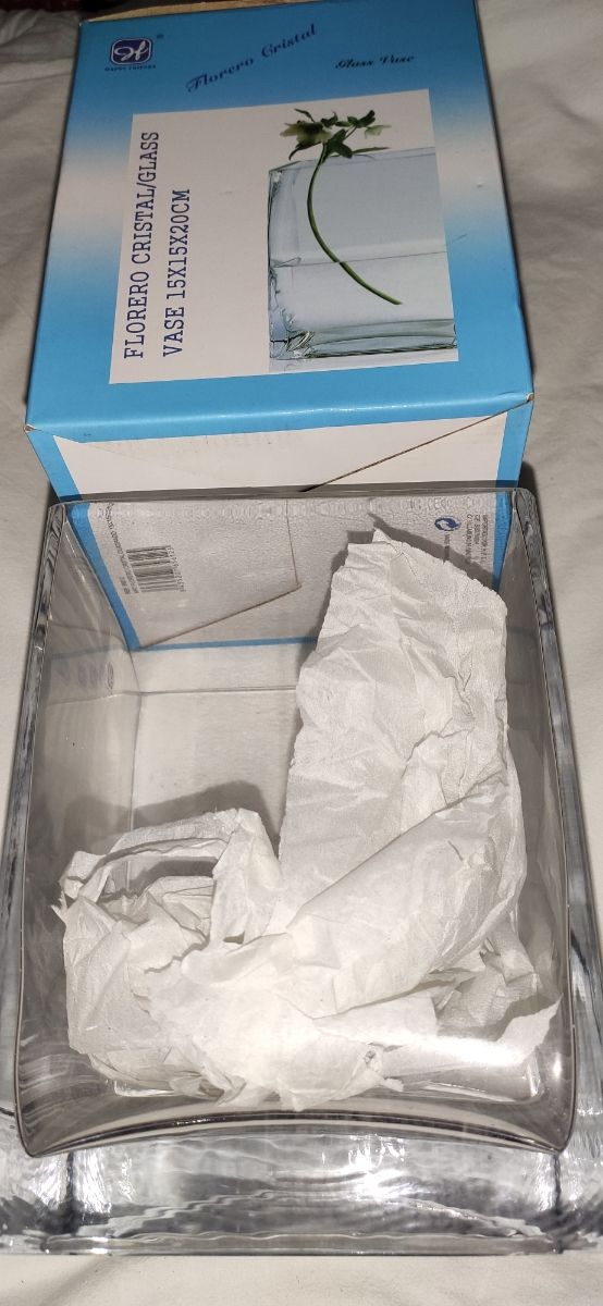 Jarrón cristal 15x15x20cm