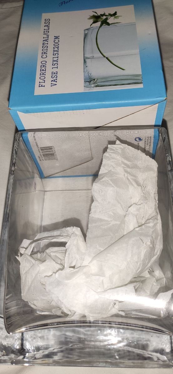 Jarrón cristal 15x15x20cm