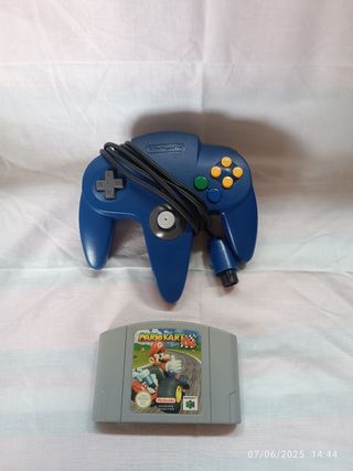 Mario Kart + mando azul. Funcional. NINTENDO 64