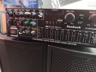 Equipo música Sunbuck - 2 altavoces y amplificador