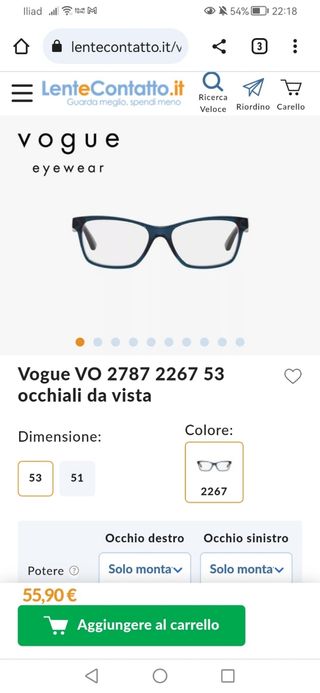 Occhiali Vogue VO2787 blu viola
