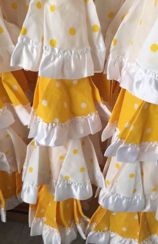 Traje gitana niña amarillo lunares