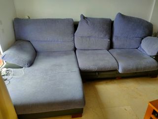 Regalo Sofá chaise longue 3 plazas azul