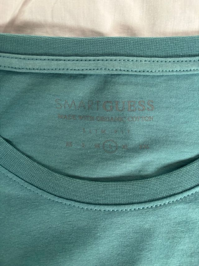 Camiseta GUESS L - Verde azulado