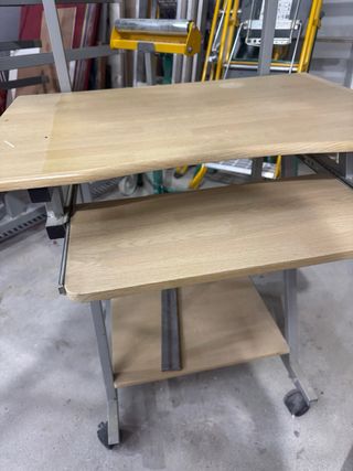 Mesa ordenador 2 alturas - metal/madera