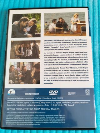 DVD Cassandra's Dream (El Sueño de Casandra)
