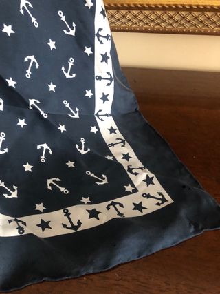 Foulard seta blu e bianco