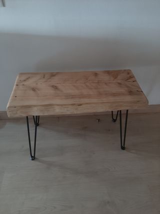 Mesa centro madera rústica maciza de ciprés.