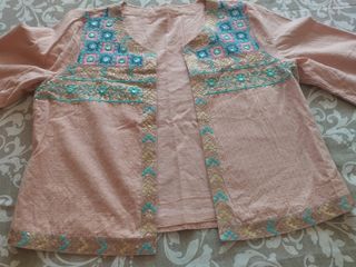 Chaqueta y chaleco beige mujer