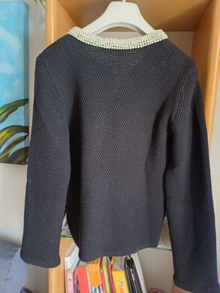 Maglioncino nero con perline, donna