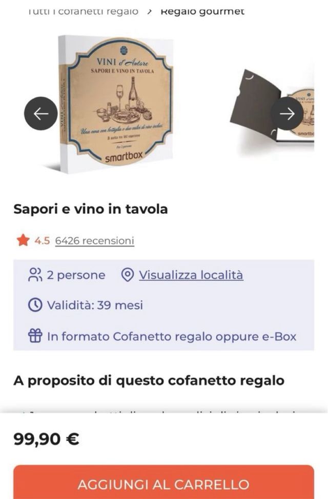 libro cena e vino x 2