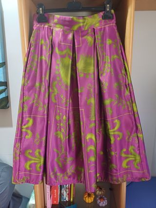 Gonna lunga fantasia verde viola