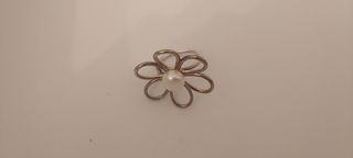 Anillo Tous flor plata perla