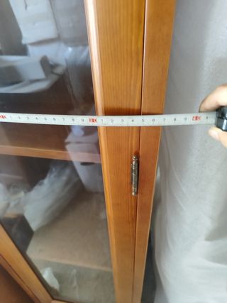 Mueble baño roble con mármol y espejo y armario