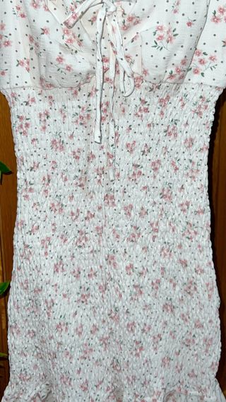 Vestido blanco flores - Talla S