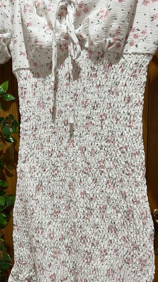 Vestido blanco flores - Talla S