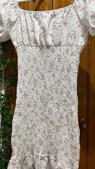 Vestido blanco flores - Talla S