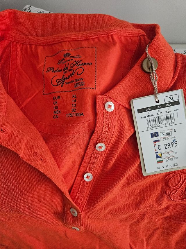 Polo Pedro del Hierro XL - Naranja