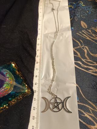Collar triple luna plata