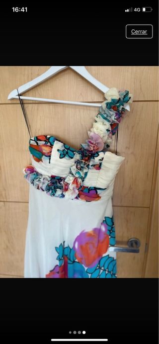 Vestido fiesta estampado blanco