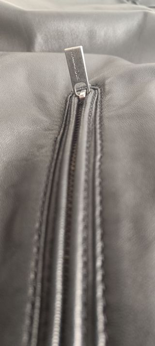 Chaqueta cuero Massimo Dutti negra