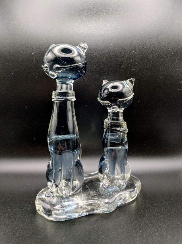 Sculture Gatti Vetro Murano Anni 70