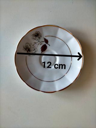 Juego café porcelana blanco-oro vintage