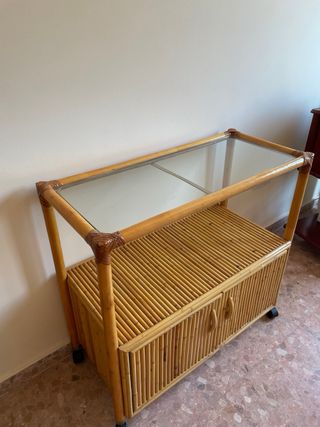 Mueble auxiliar bambú vintage