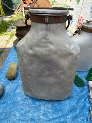 Bidone latte alluminio vintage