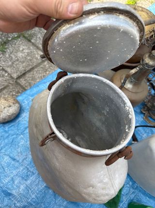 Bidone latte alluminio vintage