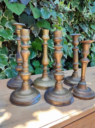 Candelabros de bronce antiguos 