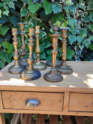 Candelabros de bronce antiguos