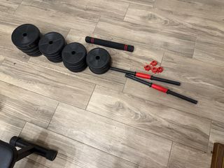 Set pesi palestra - 2x bilancieri - manubri