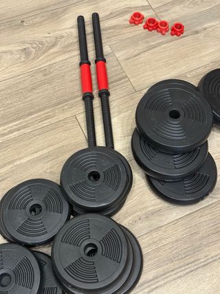 Set pesi palestra - 2x bilancieri - manubri
