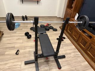 Set pesi palestra - 2x bilancieri - manubri