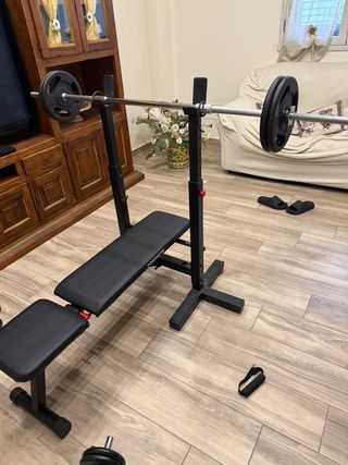 Set pesi palestra - 2x bilancieri - manubri