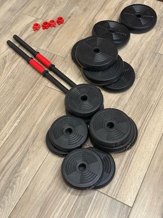 Set pesi palestra - 2x bilancieri - manubri