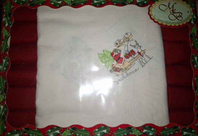 Mantel Navidad bordado 150x250cm.