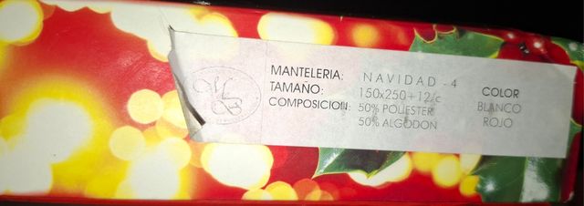 Mantel Navidad bordado 150x250cm.